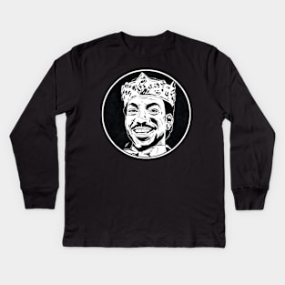 PRINCE AKEEM - Coming to America (Circle Black and White) Kids Long Sleeve T-Shirt